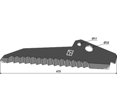 Couteau d'ensilage pour mélangeuse CLAAS 960.240.0 adaptable - Blacksteel©
