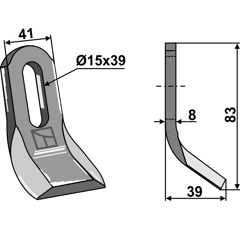 Fléau 83 mm pour broyeur SPEARHEAD 7770725 adaptable