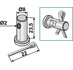 Bolzen 23,5x8 für Mulcher CARROY ET GIRAUDON Nachbau  