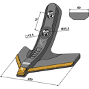 Gänsefussschar 220mm - Hartmetall beschichtet 101EXT1146 Köckerling Nachbau