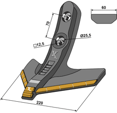 Gänsefussschar 220mm - Hartmetall beschichtet 101EXT1146 Köckerling Nachbau
