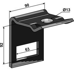Halter für Zinken 60х10 - 80x80