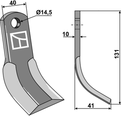 Couteau-Y pour broyeur 135x40mm MALETTI adaptable - Blacksteel©
