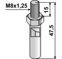 Zapfen 47,5 mm Nachbau