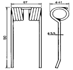 Heuwenderzinken CLAAS 918238 GW21 - Nachbau
