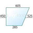 Vitre latérale Dr. pour machine agricole FENDT 275500210230 adaptable