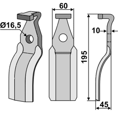 Fräsmesser - rechts / links PEG06 Pegoraro by Muzzi