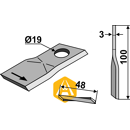 Couteau gauche pour faucheuse PÖTTINGER 434983 adaptable - Blacksteel©