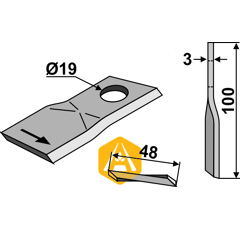 Couteau gauche pour faucheuse PÖTTINGER 434983 adaptable - Blacksteel©