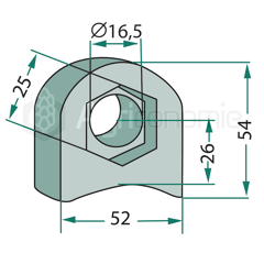 Bride de fixation 52 x 54 mm pour broyeur adaptable