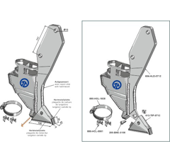 Soc droit carbure 117 mm pour semoir BOURGAULT adaptable