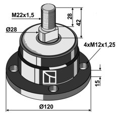 Paliers pour cover-crops courts KVERNELAND A139706978 adaptable - BlackSteel©