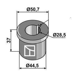 Entretoise 37x28,5 pour broyeur SCHULTE adaptable 