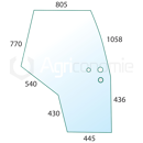 Vitre de porte G. de machine agricole MASSEY FERGUSON 3907221M1 adaptable