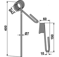 Dent 400 mm pour semoir RABE adaptable