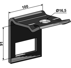 Bride de fixation pour dent 91 mm adaptable - BlackSteel©