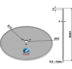 Disque de coutre pour charrue KVERNELAND KK056111 adaptable