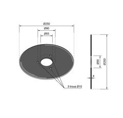 Coutre circulaire Ø 250 mm épaisseur 4 mm