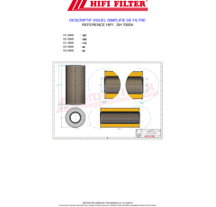 Filtre hydraulique adaptable HIFI FILTER SH70004