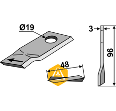 Couteau gauche pour faucheuse PÖTTINGER 434980 adaptable - Blacksteel©