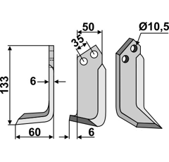 Fräsmesser - links BRE13L Breviglieri by Muzzi