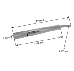 Tuyau d'échappement pour tracteur MASSEY FERGUSON 3789378M2 adaptable