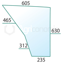 Pare-brise inférieur G. pour machine agricole FORD 83944253 adaptable