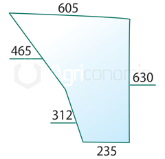 Windschutzscheibe unten rechts für Landmaschine FORD 83944253 - Nachbau