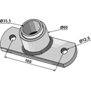 Palier de bride avec entretoise Ø 35,5 mm adapt. BlackSteel©