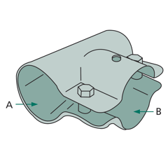 Attache en T 48 x 60 mm 1 1/2"-2" 1 pièce