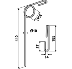 Griffe Ø10mm pour semoir KONGSKILDE 2200060 adaptable - Blacksteel©