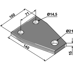 Platte 140 x 15 x 100 mm Nachbau  