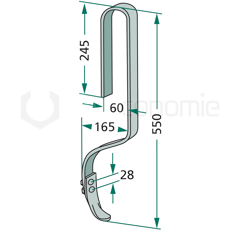 Dent complete 550 mm pour semoir FIONA adaptable