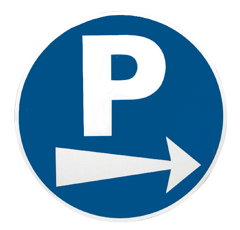 Plaque de signalisation ''PARKING FLECHE A DROITE'' en PVC