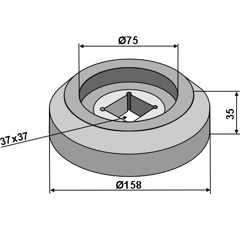 Außenflansch Ø 158 mm 35 mm Nachbau  