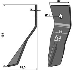 Racloir 169 mm pour VADERSTAD 451762 adaptable