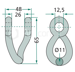 Manille 65x48 pour broyeur CARROY ET GIRAUDON adaptable 