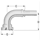 Pressnippel Bogen, 90° DN25IL1SAEFLH90 Alfagomma
