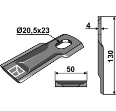 Couteau rotatif pour faucheuse TAARUP 56110500 adaptable - Blacksteel©