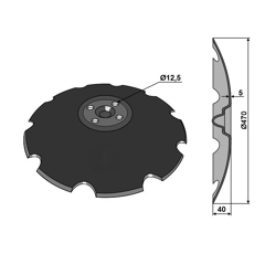 Eggenscheibe gezackt Ø 470 mm für Grubber VÄDERSTAD 179857 original