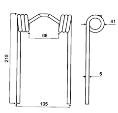 Dent pick-up pour presse à balle JOHN DEERE C17615E adaptable