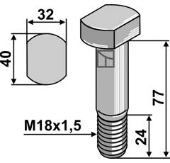 Schraube M18x1,5 für Mulcher Nachbau  