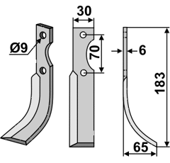 Fräsmesser Rechts 183 x 30 S.E.P. Nachbau