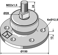 Lager - St. 10 - DM 150 - Ø120 M22x1,5 | für Mehrere Marken