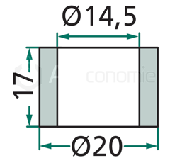 Entretoise 17x14,5 pour broyeur AGROMEC adaptable 