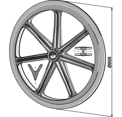 Packerring Ø 900 x 71 x 100 mm Nachbau  
