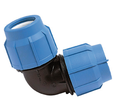 Winkel 90° für PE Rohre, 50x50mm