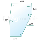 Vitre de porte droite pour machine agricole 04358528 adaptable