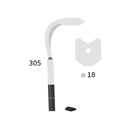 Dent de herse rotative gauche  carbure 2 plaquettes pour KUHN 52625400 - adaptable