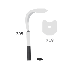 Dent de herse rotative gauche  carbure 2 plaquettes pour KUHN 52625400 - adaptable